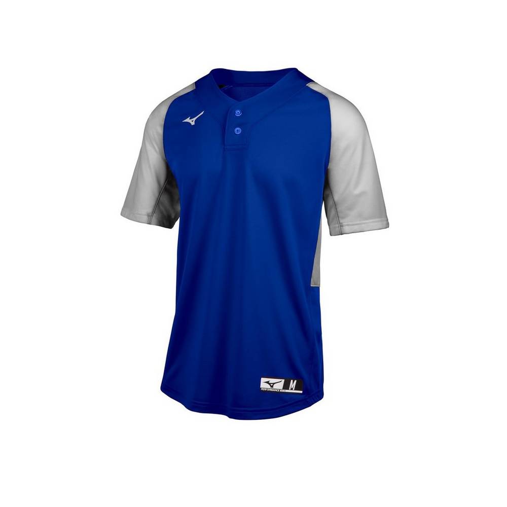 Panske Dresy Mizuno Aerolite 2-Button Baseball Kráľovská Modrá/Siva Vypredaj RLQT38197